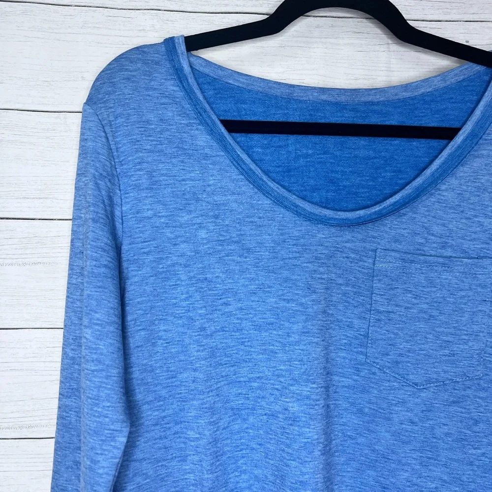 Boutique Brand Sky Blue V Neck Long Sleeve Pocket Top 💗